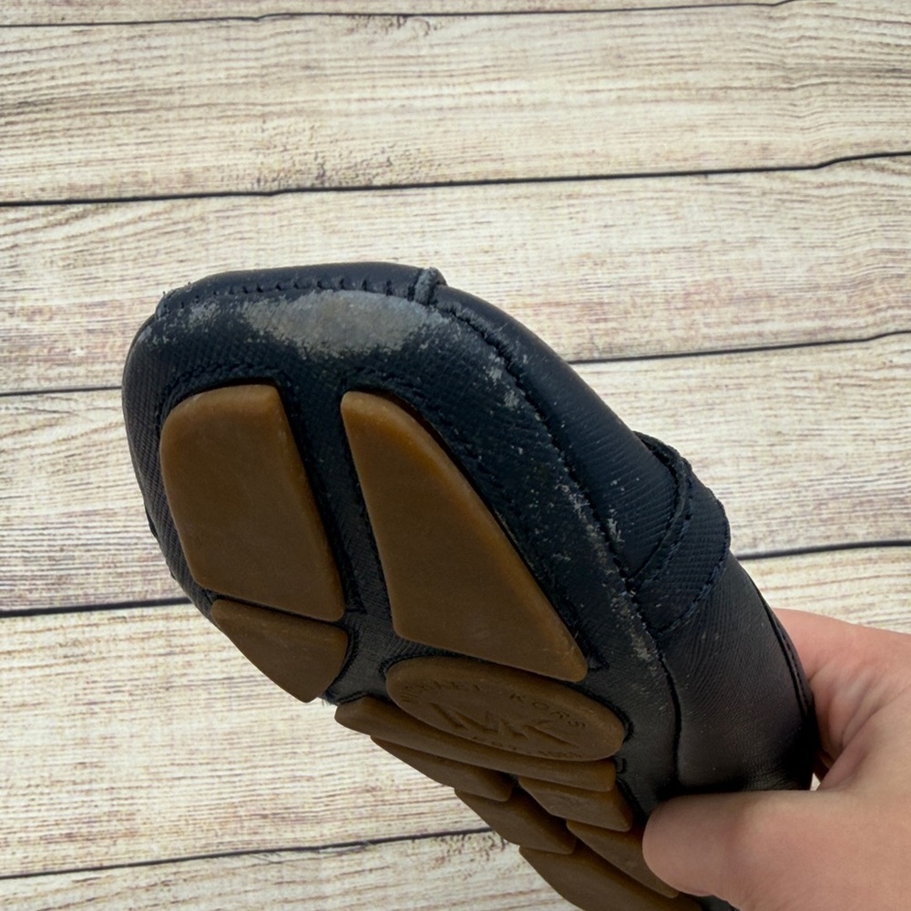 Michael Kors Navy Flats with Gold Logo - Picture 3 of 15